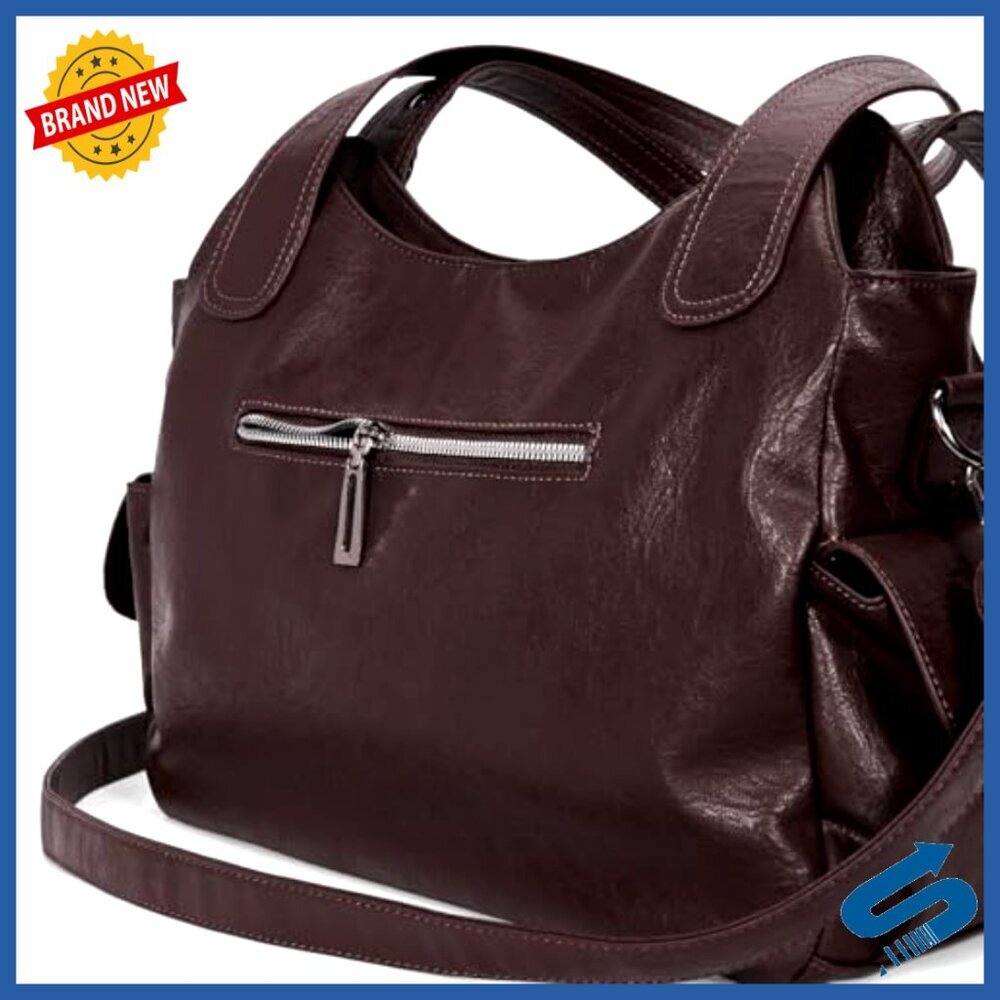Slouchy Hobo Shoulder Bag Soft Leather Purse Punk Style Tote Crossbody Y2K - Picture 6 of 7